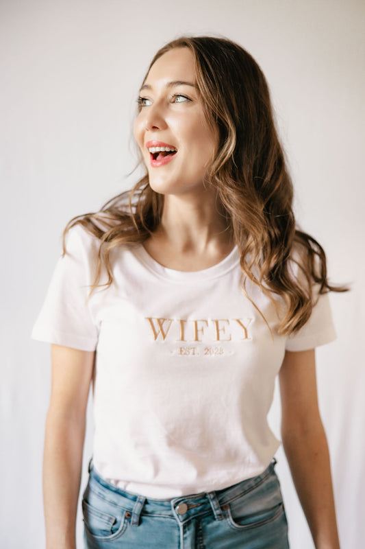 Wifey Embroidered T-Shirt