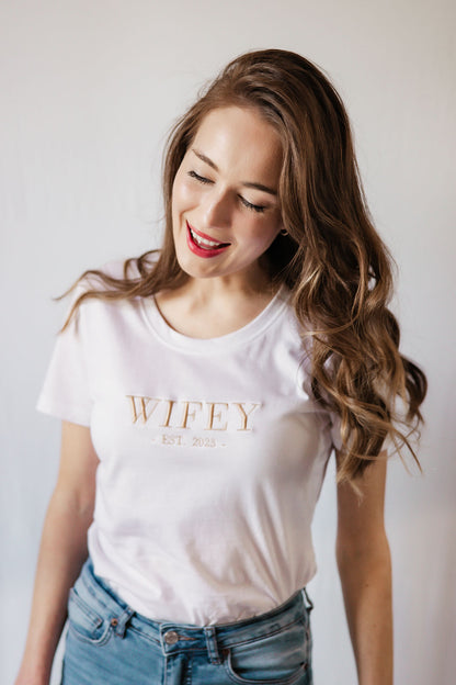 Wifey Embroidered T-Shirt