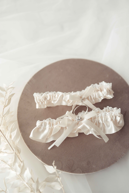 Champagne Satin Garter