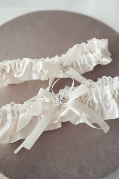 Champagne Satin Garter