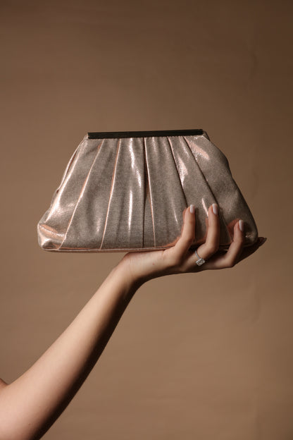 Metallic Rose Gold Clutch